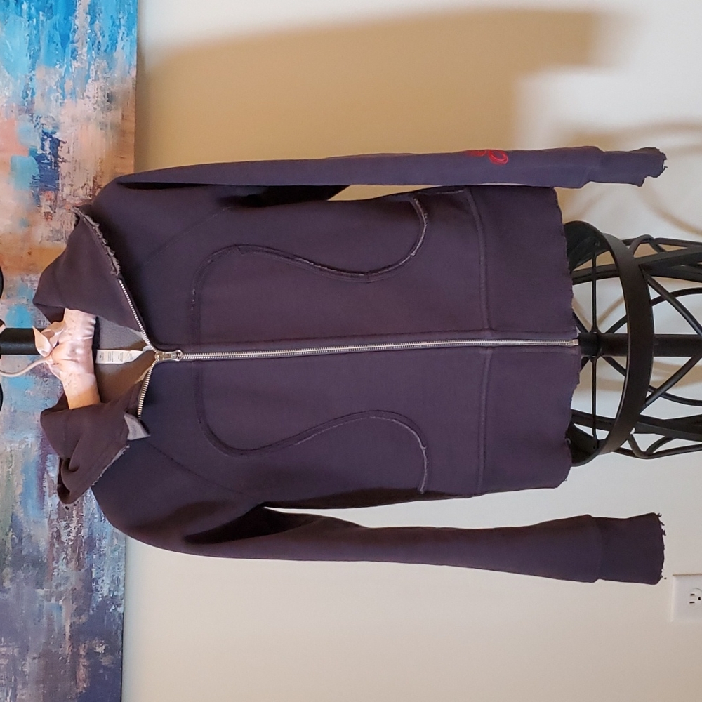 Lululemon Love Embroidered Distress Scuba Hoodie Dark Grey 8
